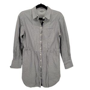 Jason Wu Womens size 4 blue white railroad stripe seersucker casual shirt dress